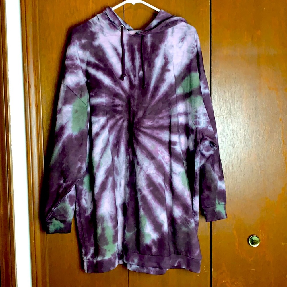 NWOT ASOS Hoodie tie dye purple dress